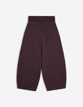 waist folded baggy pants in burgundy